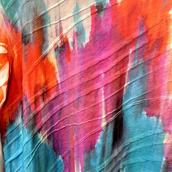 Jess & Jane Women's M Multicolor Long Sleeve Hi-Lo Hem Round Neck - Picture 5 of 8